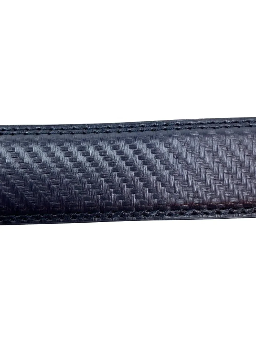 Bulliant Carbon Fiber Slide Ratchet Leather Belt Mens 28-34 Black